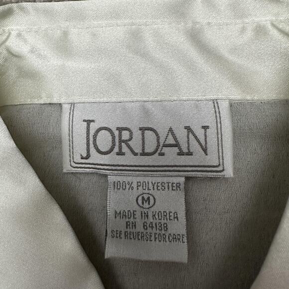 VTG Jordan Shirt Womens M Sheer Embroidered Floral Button Blouse Secretary 90s - Picture 10 of 16
